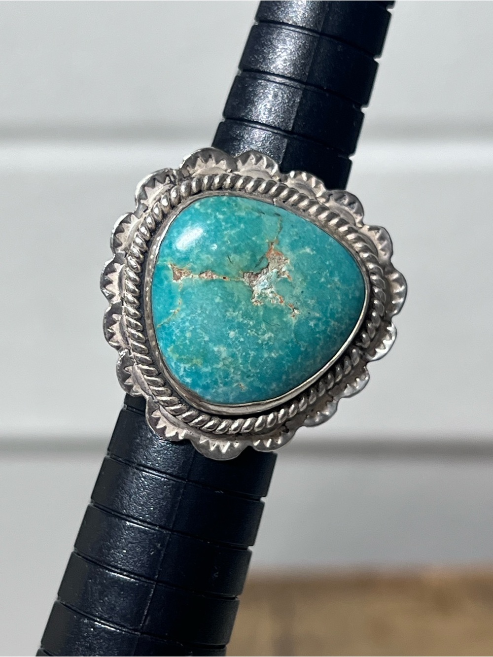 Vintage Native American Turquoise Sterling Silver Ring Navajo Size 6